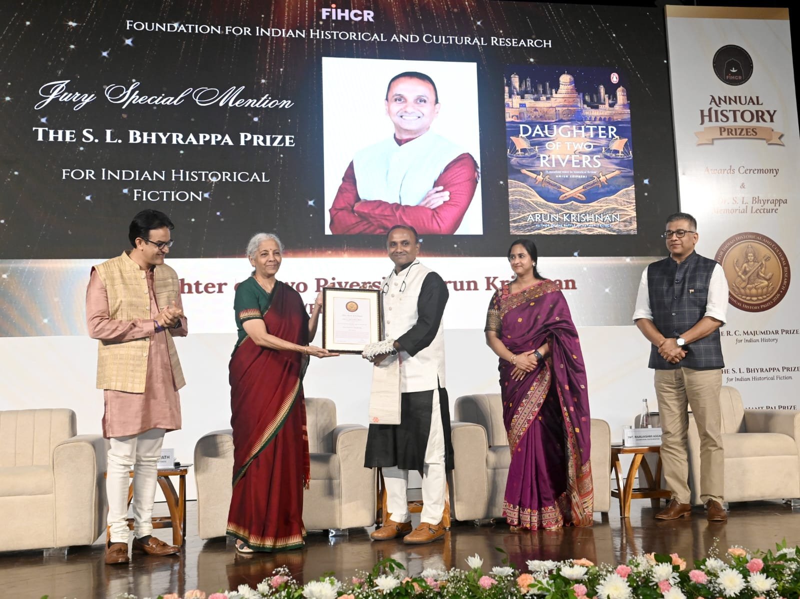 Daughter of Two Rivers wins Jury Special Mention for the SL Bhyrappa Prize for historical fiction