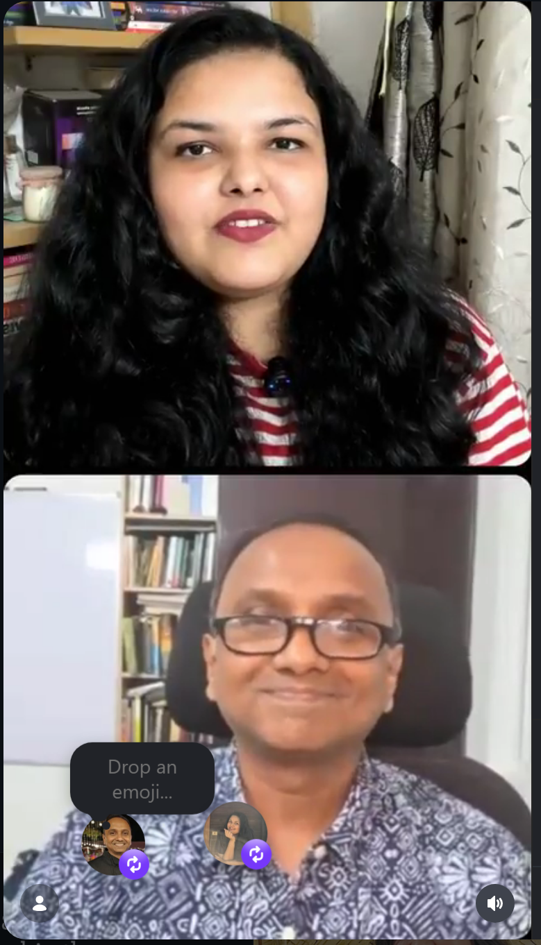 Arun Krishnan in Insta Live with Devanshi